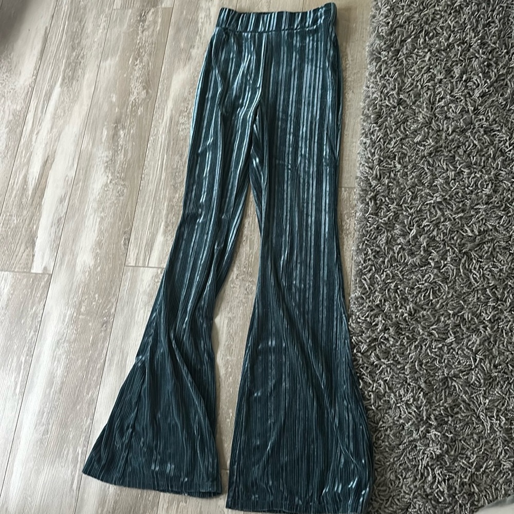 Velvet bell bottom pants
